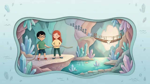 Basti, Lisa und die Brücke im Kristallsee